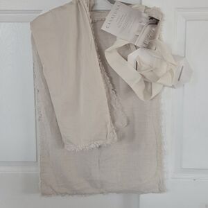 Casaluna Heavyweight Linen-Blend Pillowcases – Full/Queen – Ivory – Brand New